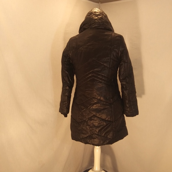 ZeroXposur Long Black Hooded Puffer Coat - Picture 5 of 7